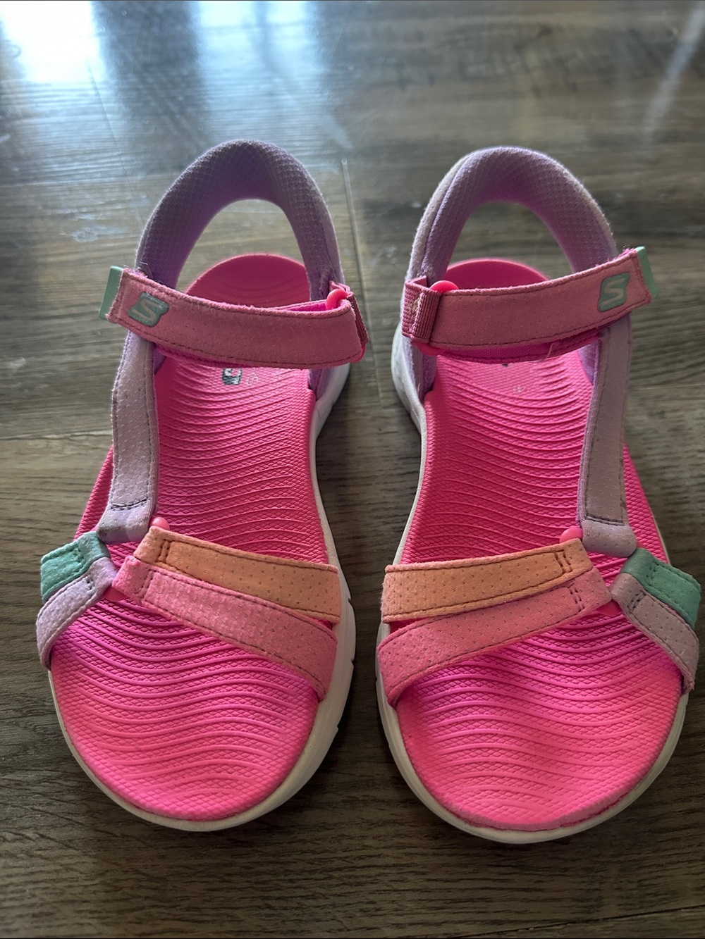 Skechers Girls Pink Pastel Accent Sport Sandals